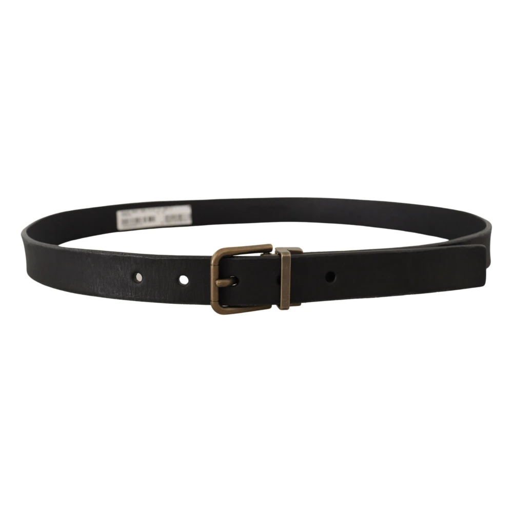 Dolce & Gabbana Elegante zwarte leren riem vintage Black Heren