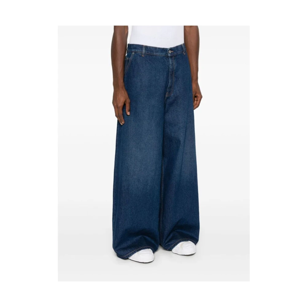 Off White Blauwe Denim Wide Leg Jeans Blue Heren