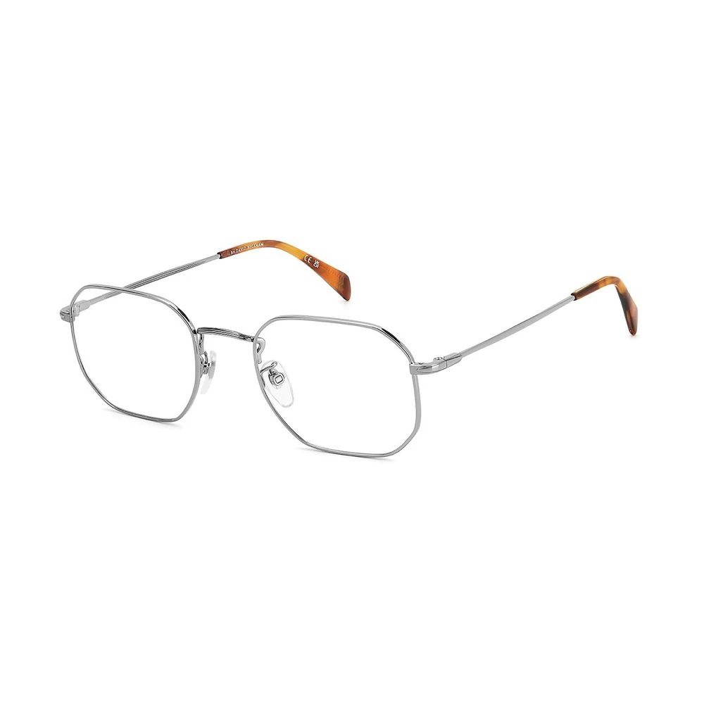 Eyewear By David Beckham Men's Gray Glasses, 51 Mm, Geometric Full-Rim Frame