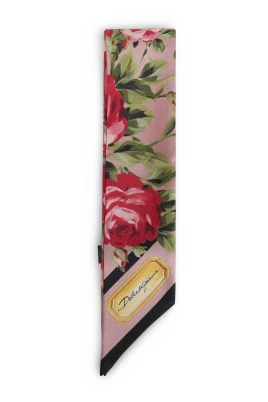 Rose Bouquet-Print Silk Twill Bandeau