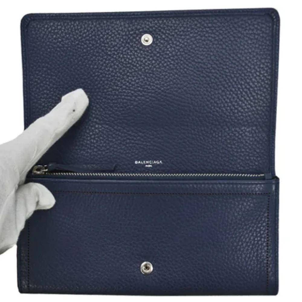 Balenciaga Vintage Pre-owned Leather wallets Blue Dames