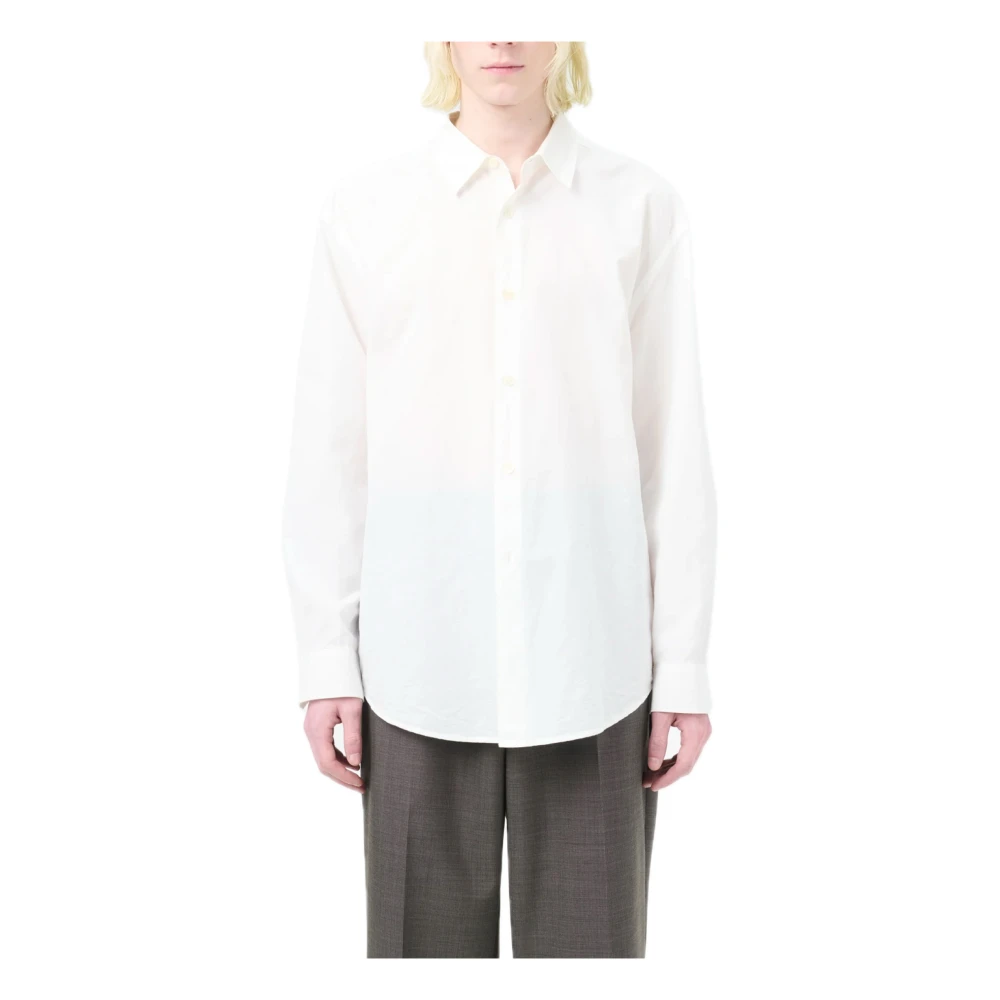 Our Legacy Witte Liquid Poplin Beyond Overhemd White Heren
