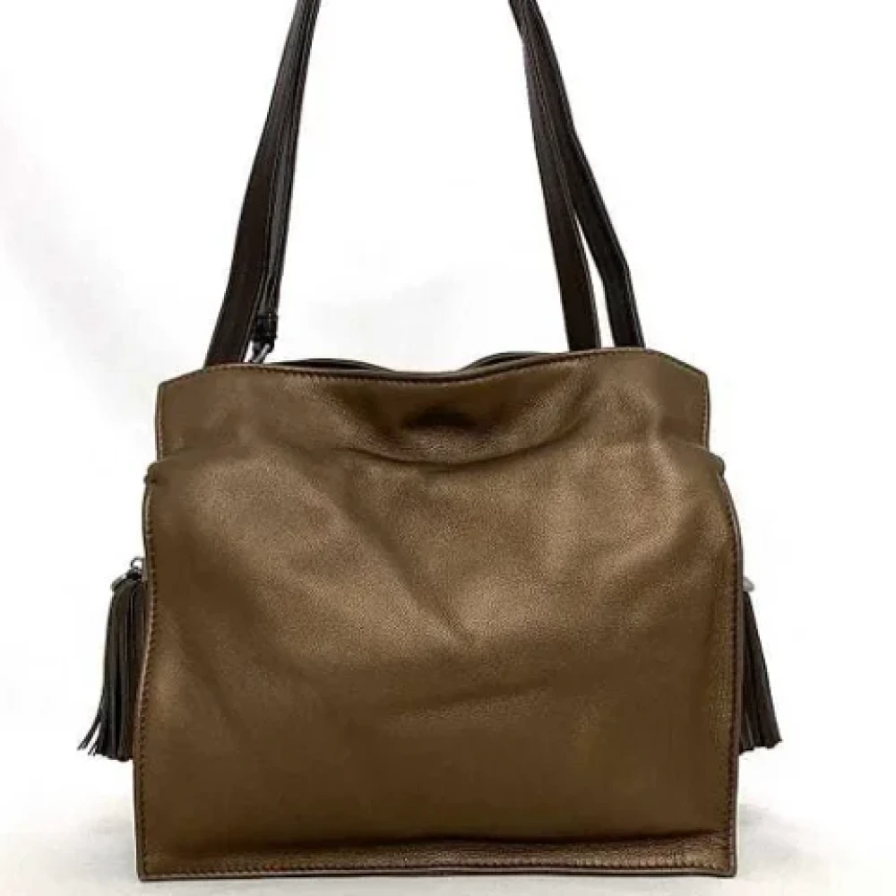 Loewe Pre-owned Fabric shoulder-bags Brown Dames