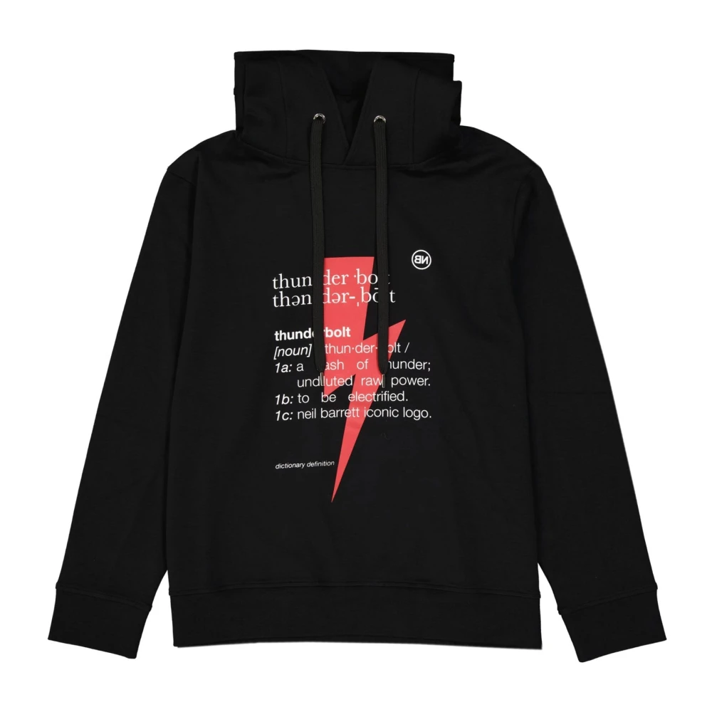 Neil Barrett Hoodie met voorprint detail Black Heren