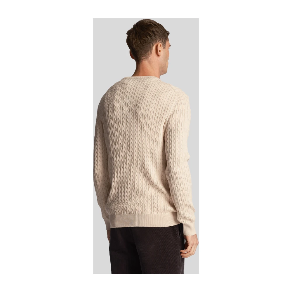 Lyle & Scott Cable Crew Neck Jumper Beige Heren