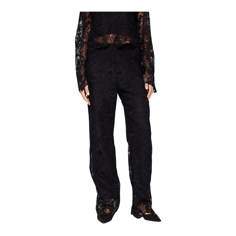 Saint Tropez Zwarte Geknipte Kantbroek Black Dames