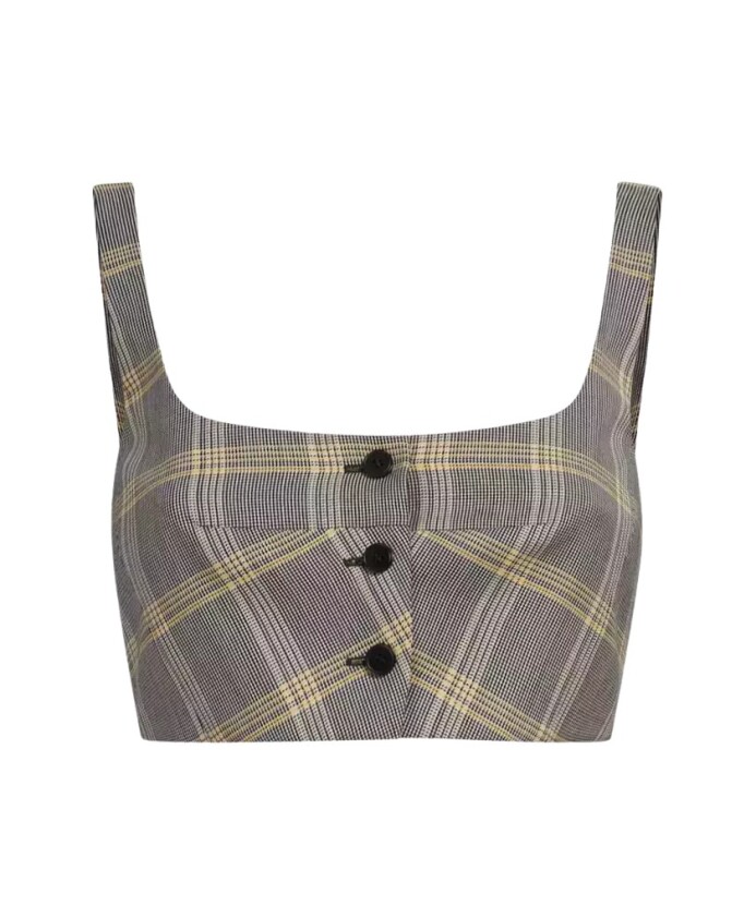 grey-checkered-square-neck-top