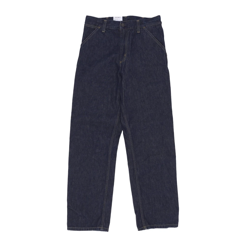 Carhartt Wip Arbetskläder-inspirerade Löst Passform Denim Jeans Blue, Herr