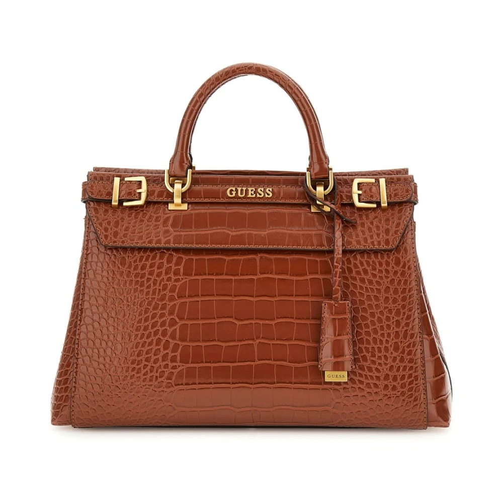 Guess Luxe Sestri Satchel Donker Honing Brown Dames
