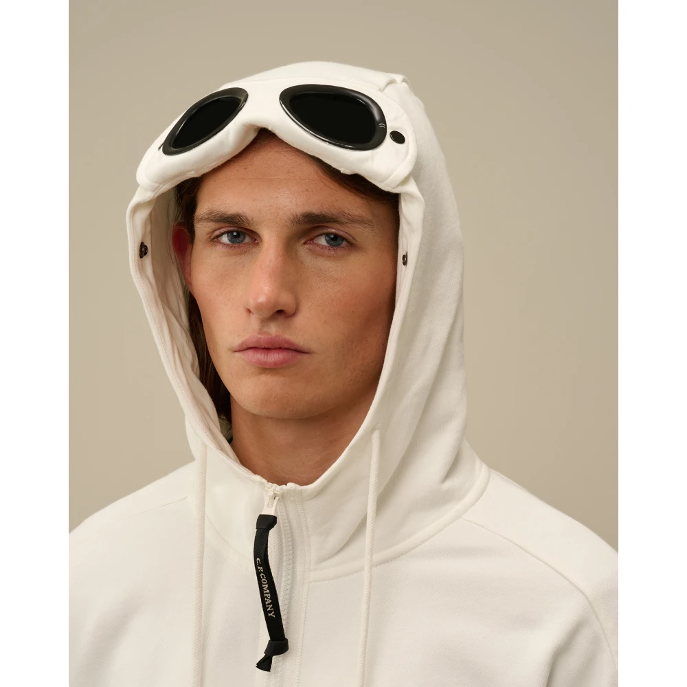 C.P. Company Witte Hooded Goggle Jas White Heren