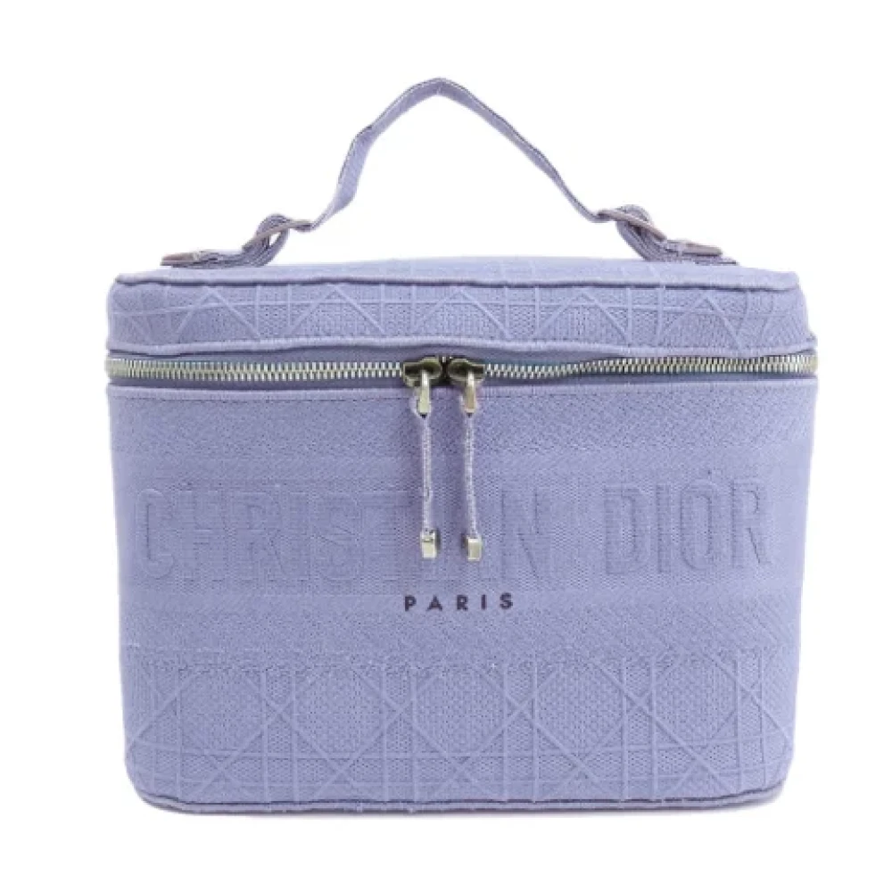 Dior Vintage Pre-owned Canvas handbags Blue Dames