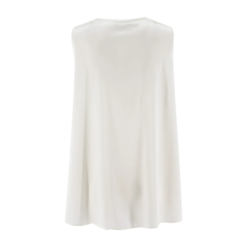 Panicale Zijden Crew Neck Top met Luminous Details Beige Dames