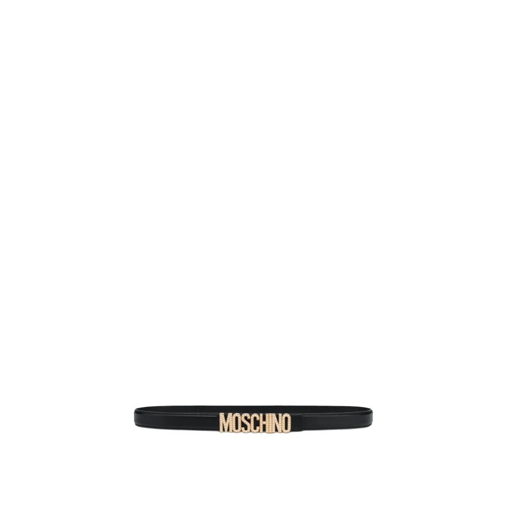 Moschino Logo Riem Black Dames
