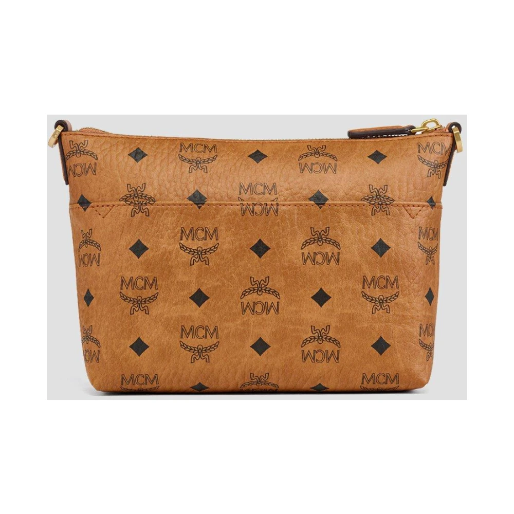 MCM Aren Schoudertas in Visetos Brown Dames
