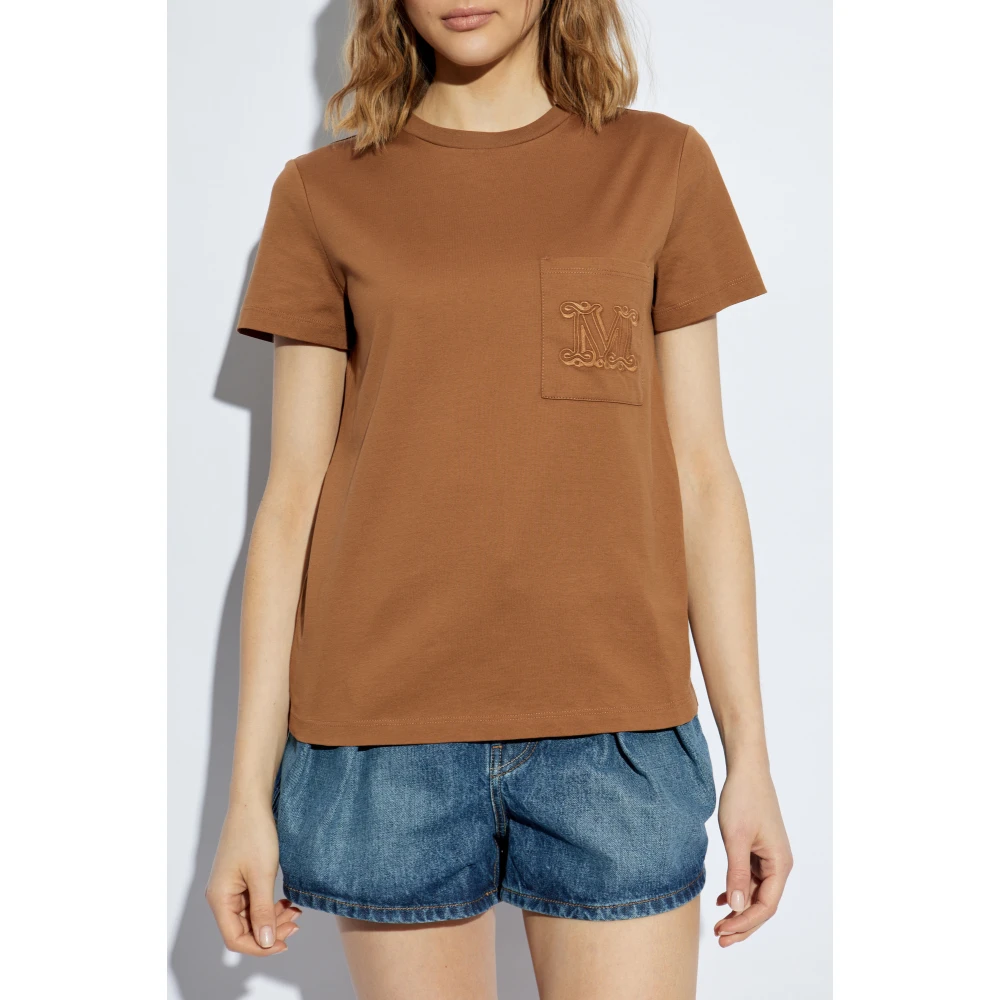 Max Mara T-shirt Papaia Brown Dames
