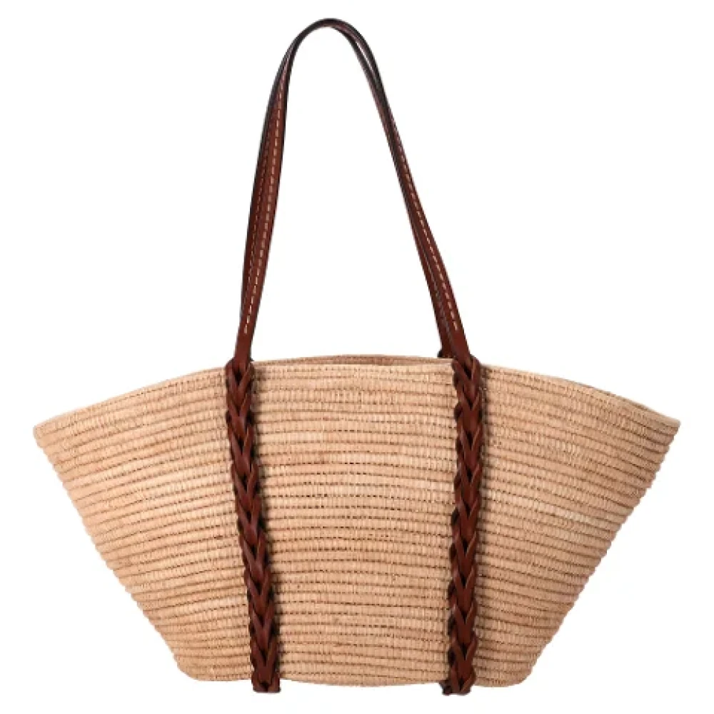 Prada Vintage Pre-owned Raffia prada-bags Beige Dames