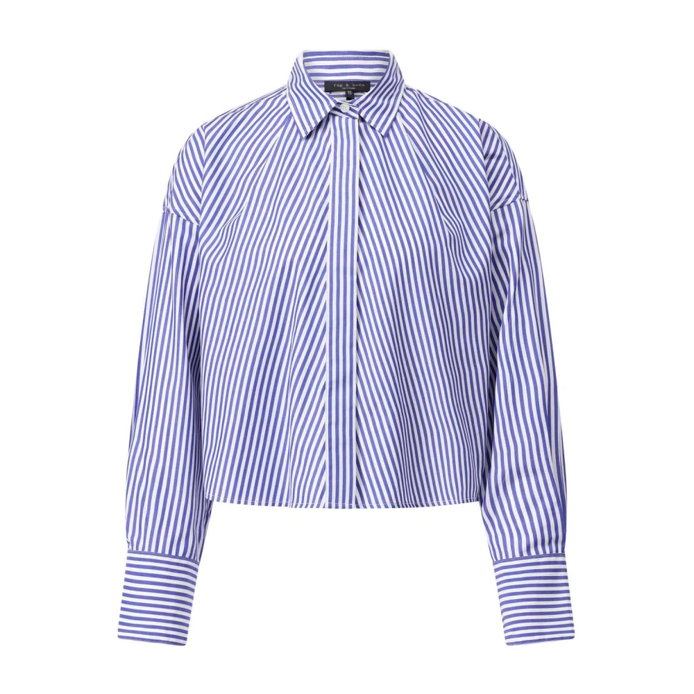Rag & Bone Gestreepte Oversized Blouse Martha Blue Dames