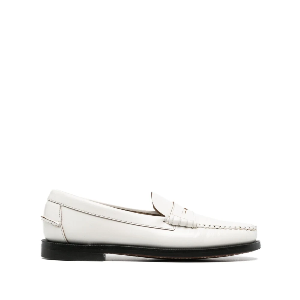 Sebago Vita Läder Penny-Slot Loafers White, Dam