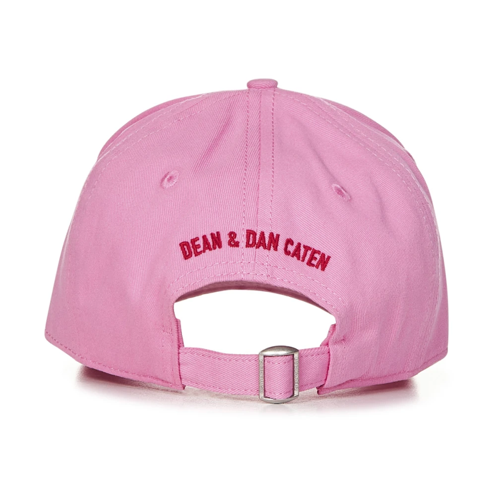 Dsquared2 Roze Vernietigde Gebogen Klep Hoed Pink Dames