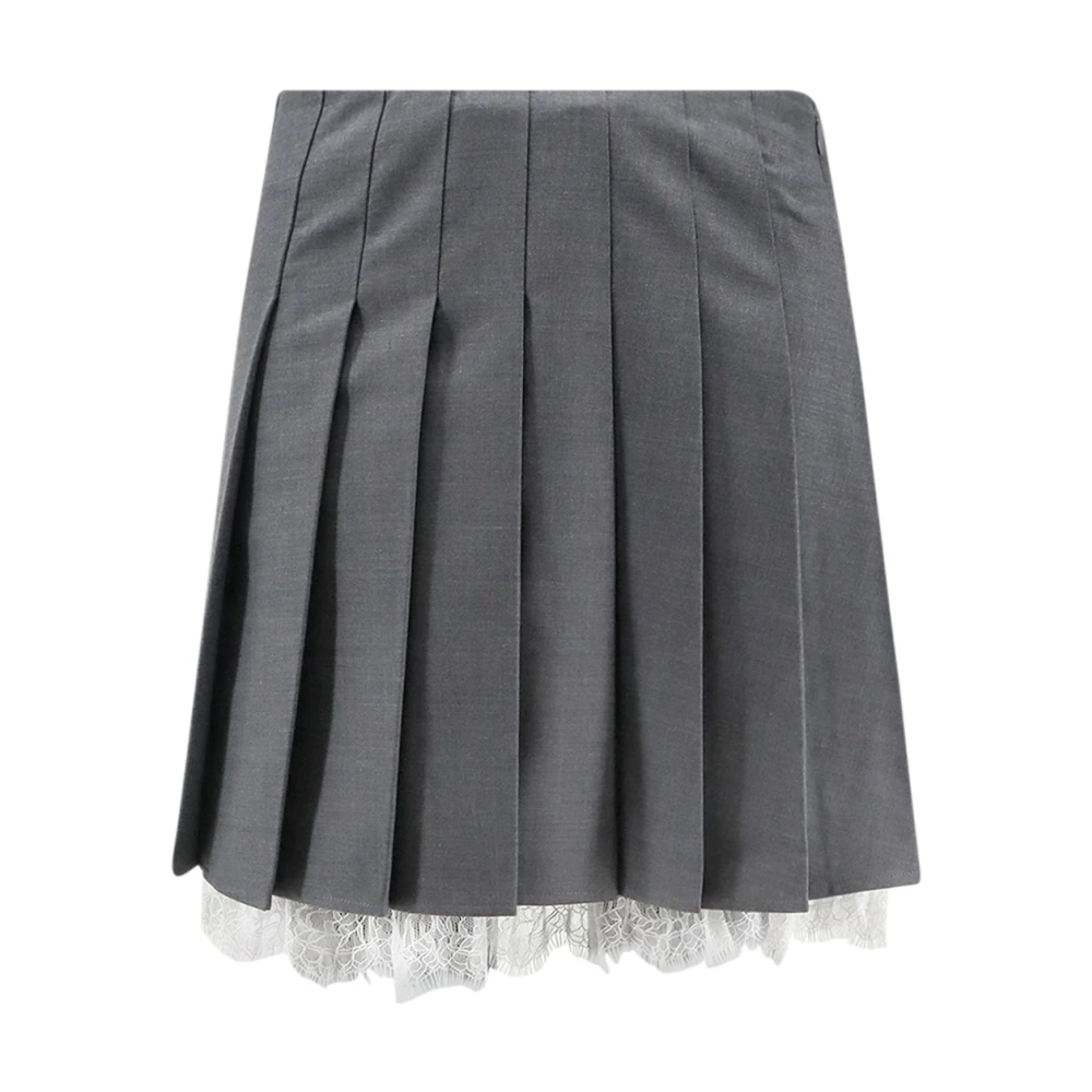 Self Portrait Women's Gray Short Skirts, 2XS, Pf26 Pleated Mini Skirt