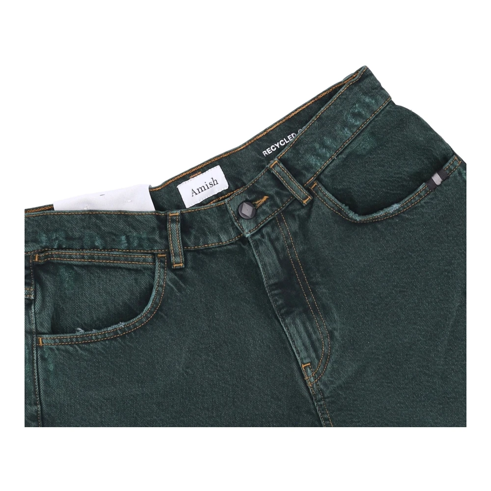 Amish Klassieke Heren Straight Leg Jeans Green Heren