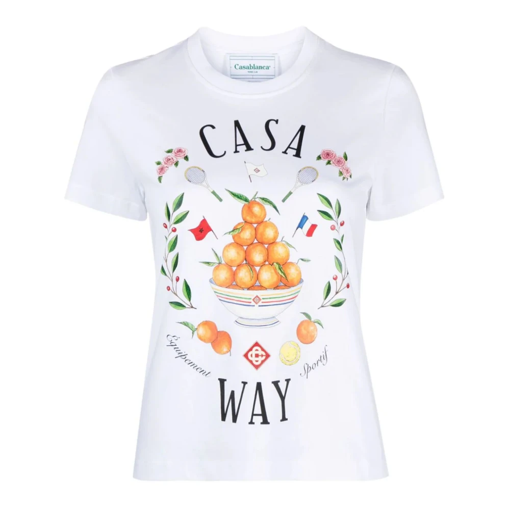 Casablanca Witte T-shirt met grafische print White Dames