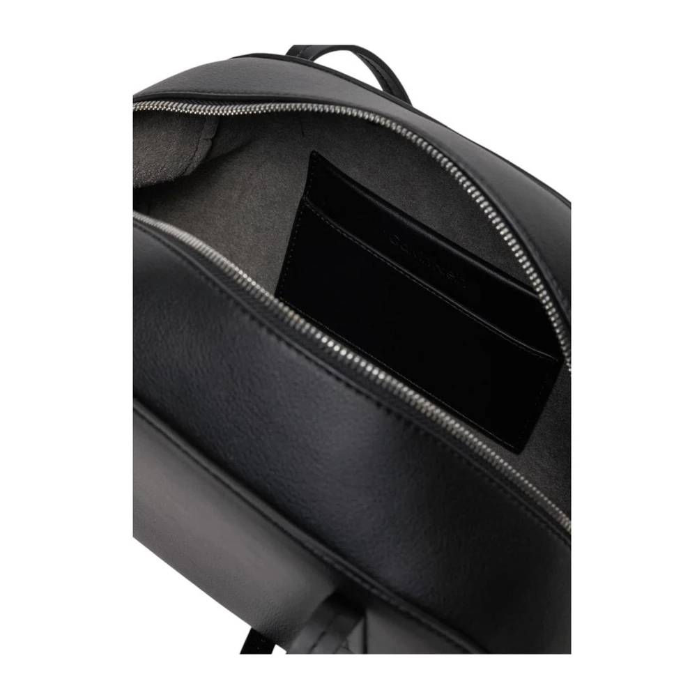 Calvin Klein Zwarte Polyethyleen Handtas Grote Capaciteit Black Dames