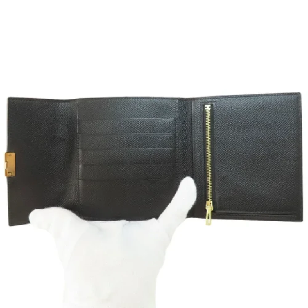 Hermès Vintage Pre-owned Leather wallets Black Dames