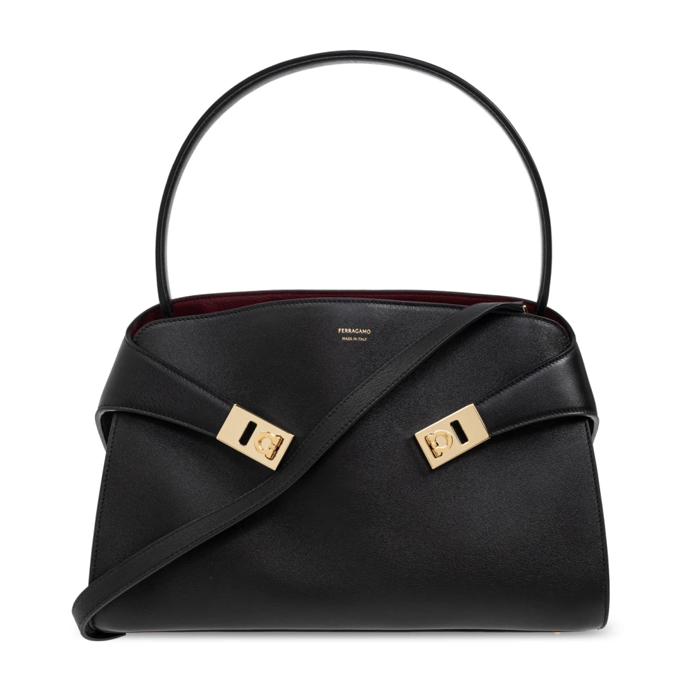 Salvatore Ferragamo Läder axelväska Black, Dam