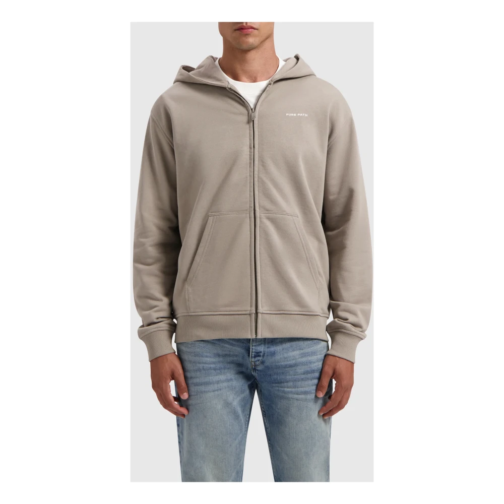Pure Path Handtekening Zip-Up Hoodie Grijs Mannen Gray Heren
