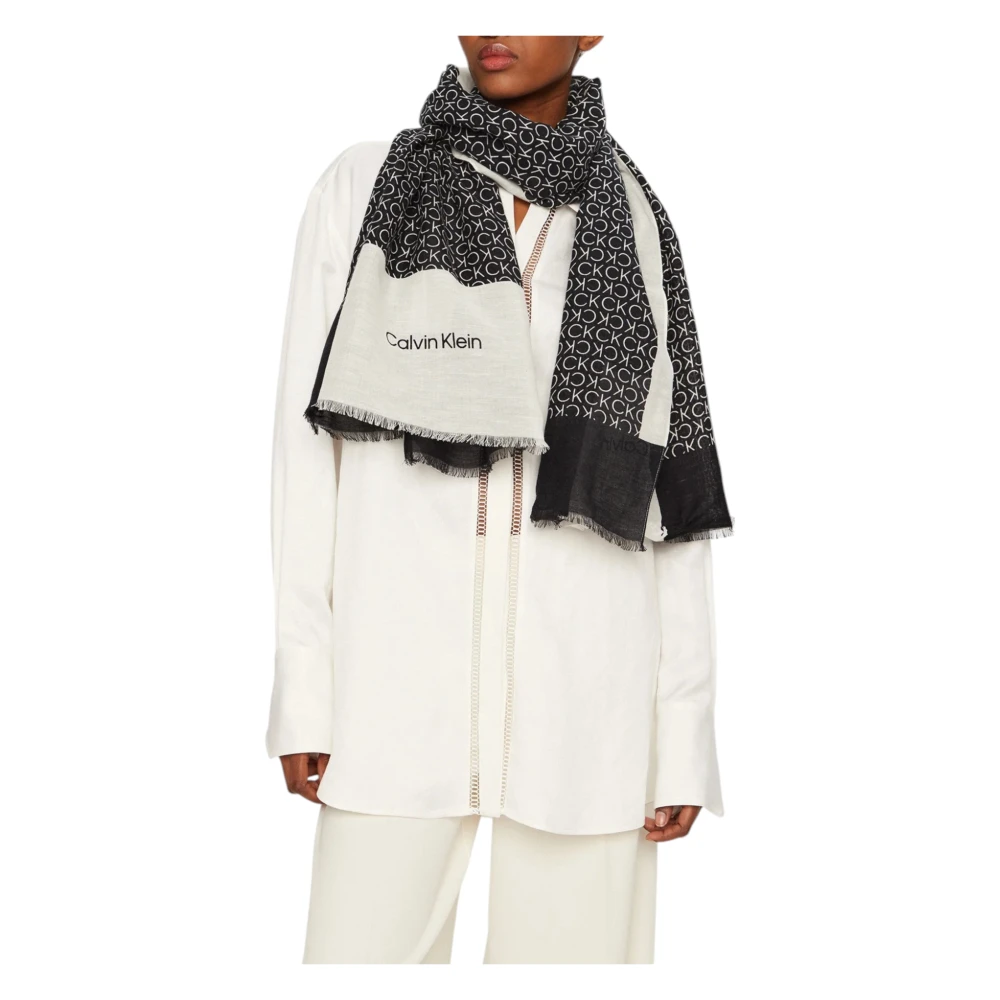 Calvin Klein Lente Zomer Dames Pashmine en Foulard Black Dames
