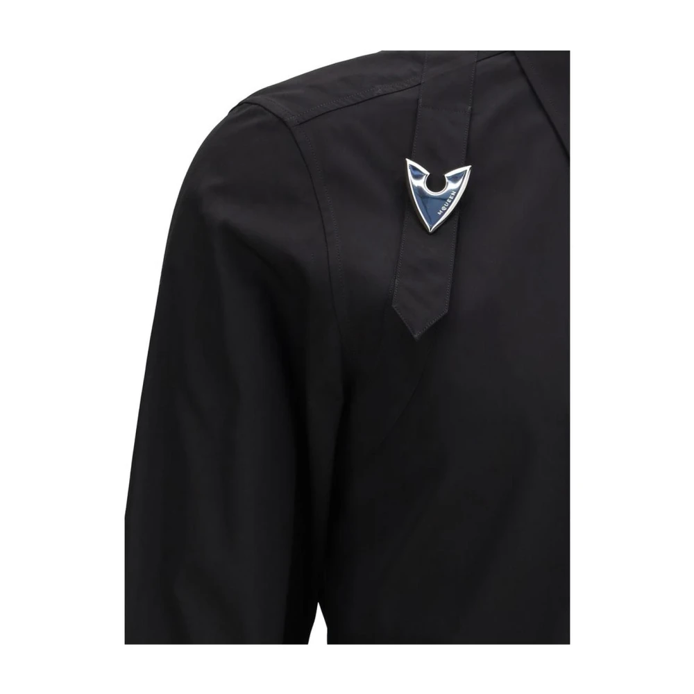 alexander mcqueen Zwarte Overmaatse Kraag Shirt Black Heren