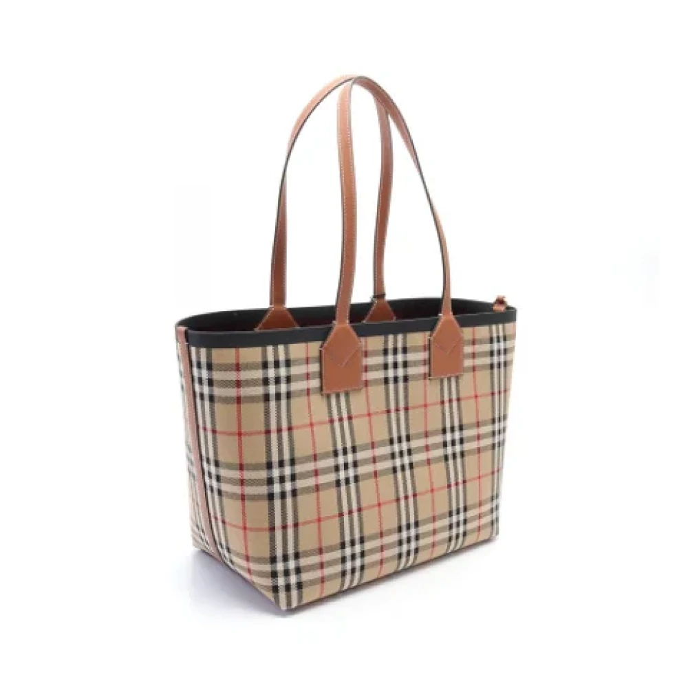 Burberry Vintage Pre-owned Canvas handbags Beige Dames