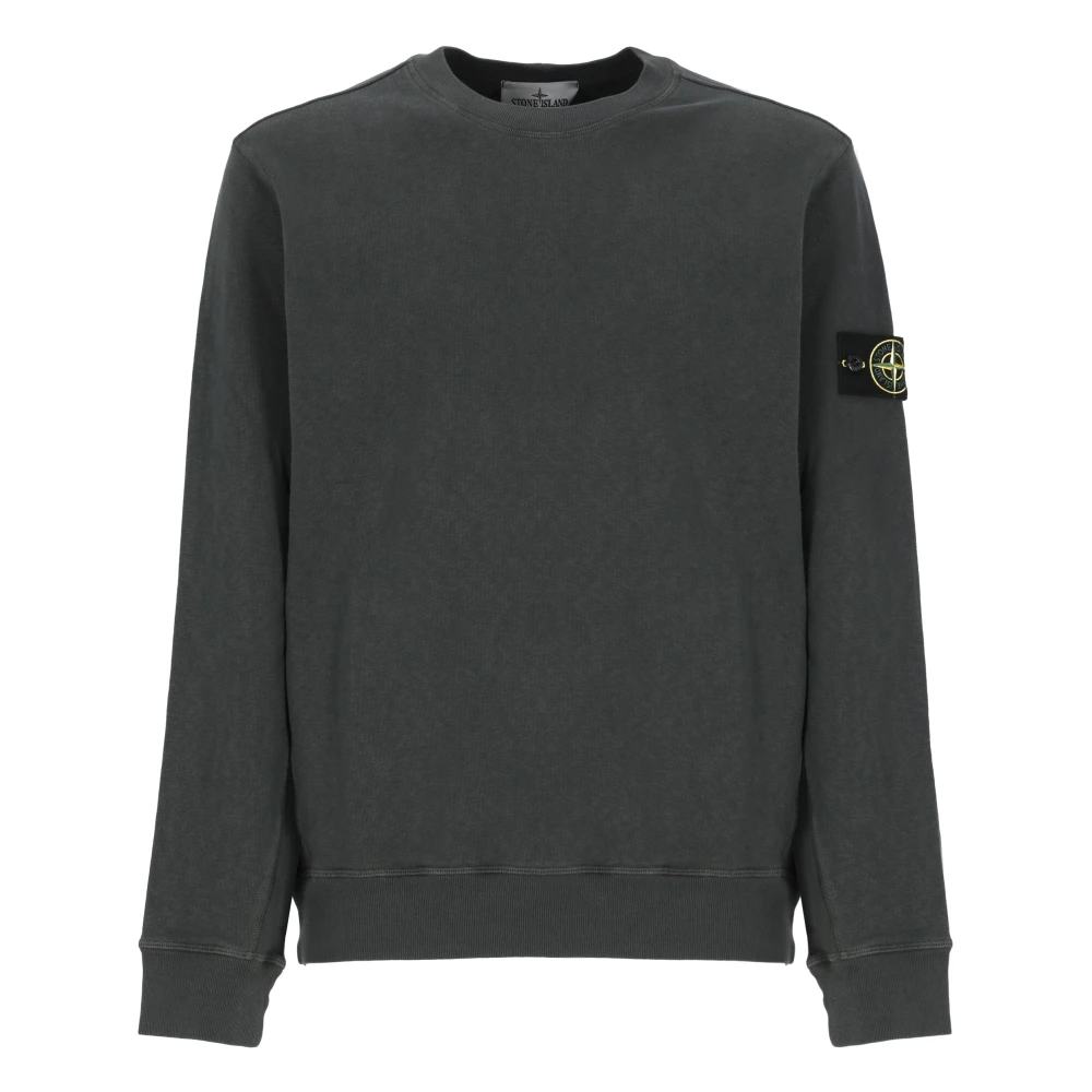 Stone Island Donkergrijze Katoenen Sweatshirt Ronde Hals Gray Heren
