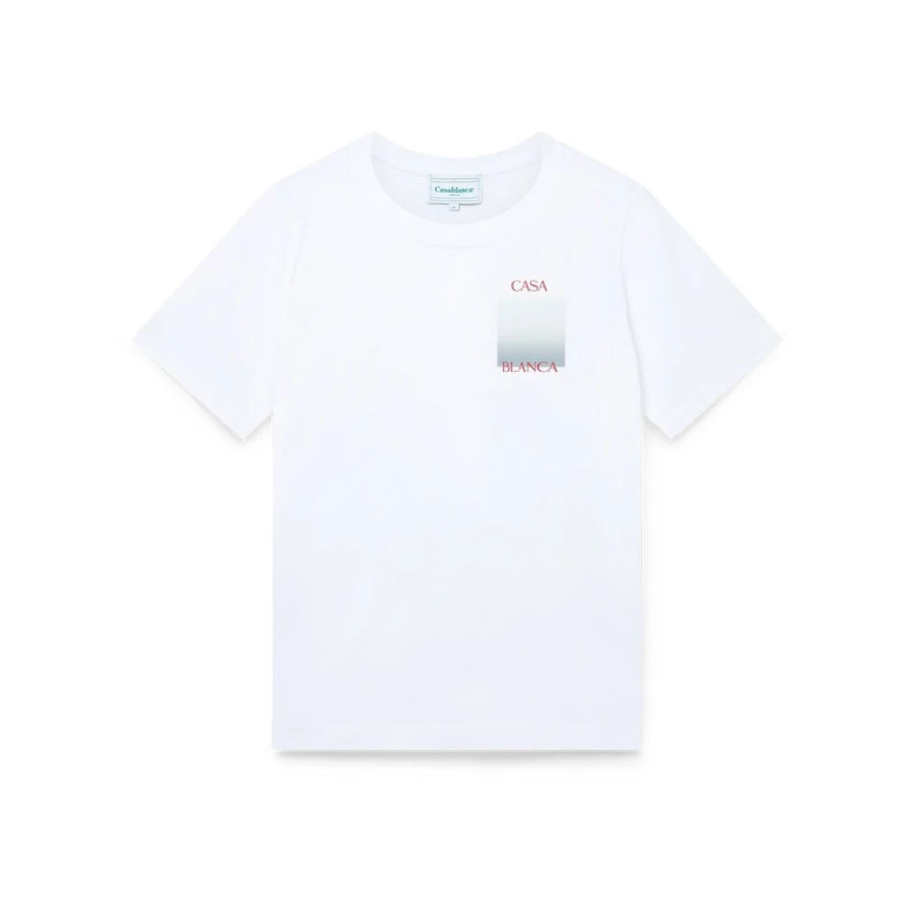 Casablanca White T-Shirts, Male, Xl, Dégradé Logo T-Shirt