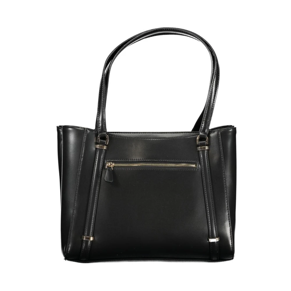 Guess Zwarte polyethyleen handtas met meerdere compartimenten Black Dames