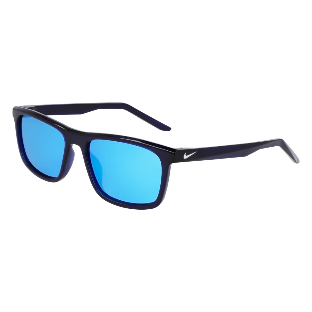 Nike Black Sunglasses, Male, 56 Mm, Stylish Sunglasses With Blue Frames