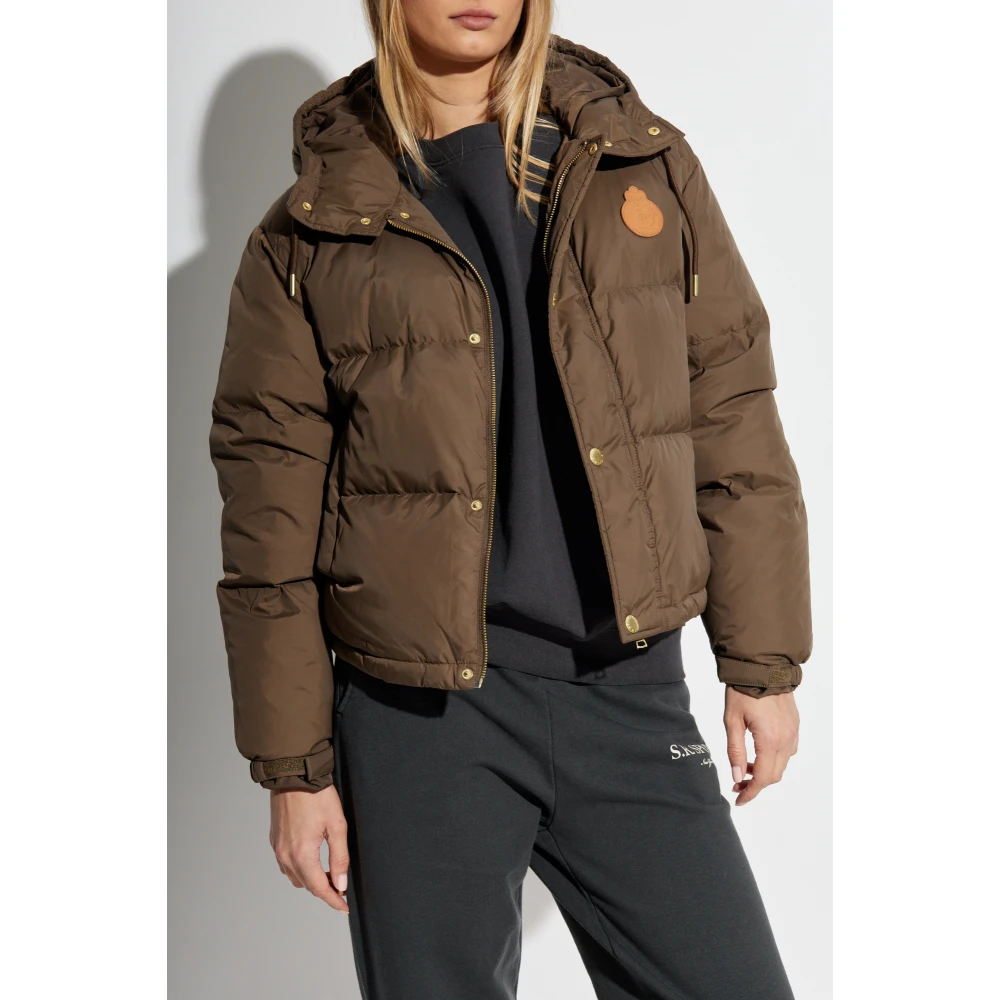Sporty & Rich Gewatteerde jas met capuchon Brown Dames