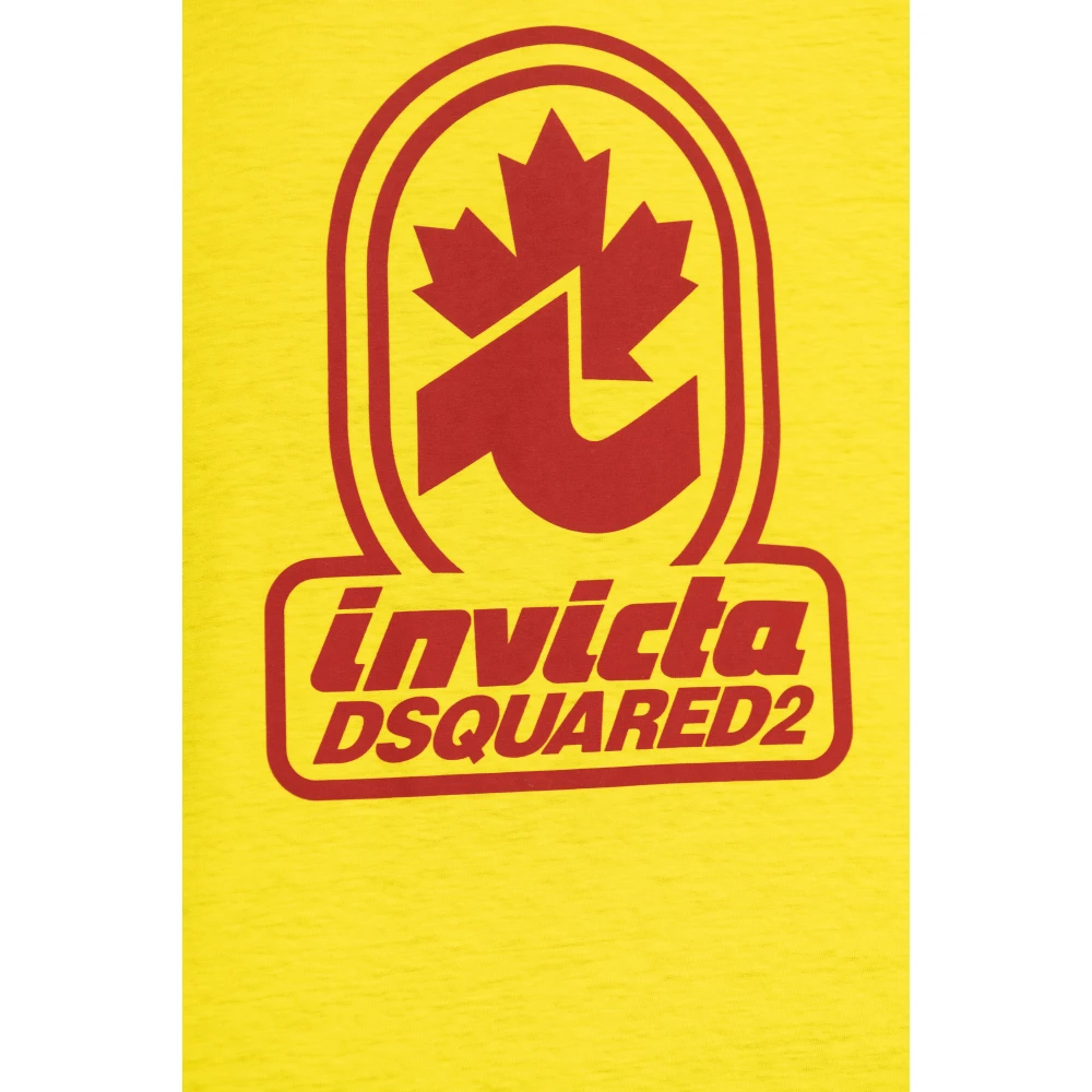 Dsquared2 T-shirt capsule 'Invicta' Yellow Heren