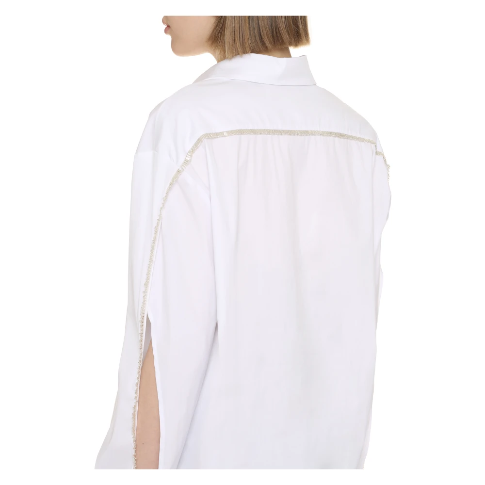 Genny Geborduurde Poplin Overhemd White Dames