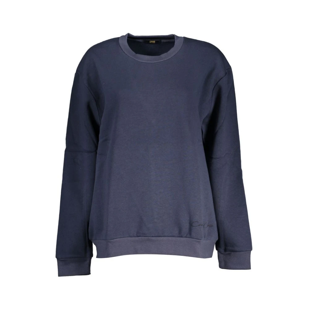 Cavalli Class Blauw Geborduurd Fleece Sweatshirt Blue Dames