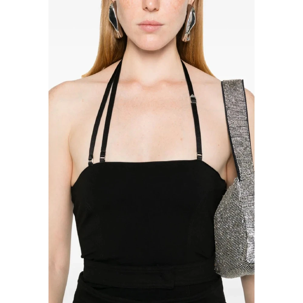 The Attico Chique Zwarte Top Aw24 Black Dames