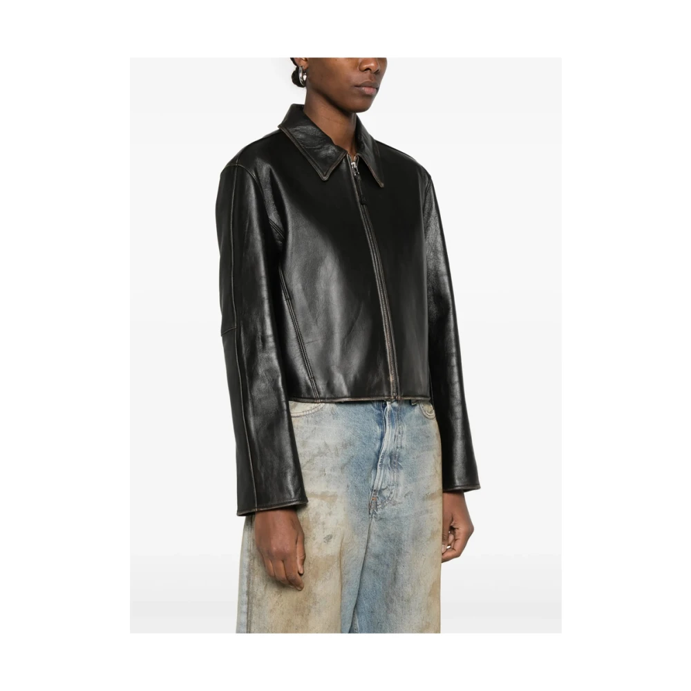 LOW Classic Zwarte Leren Jas Klassieke Stijl Black Dames