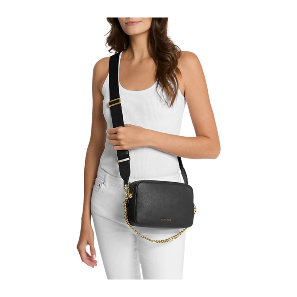 Michael Kors Zwarte Camera Crossbody Tas Black Dames