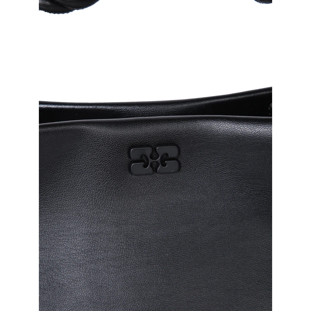 Ganni Gevlochten schouderband Mini Tas Black Dames