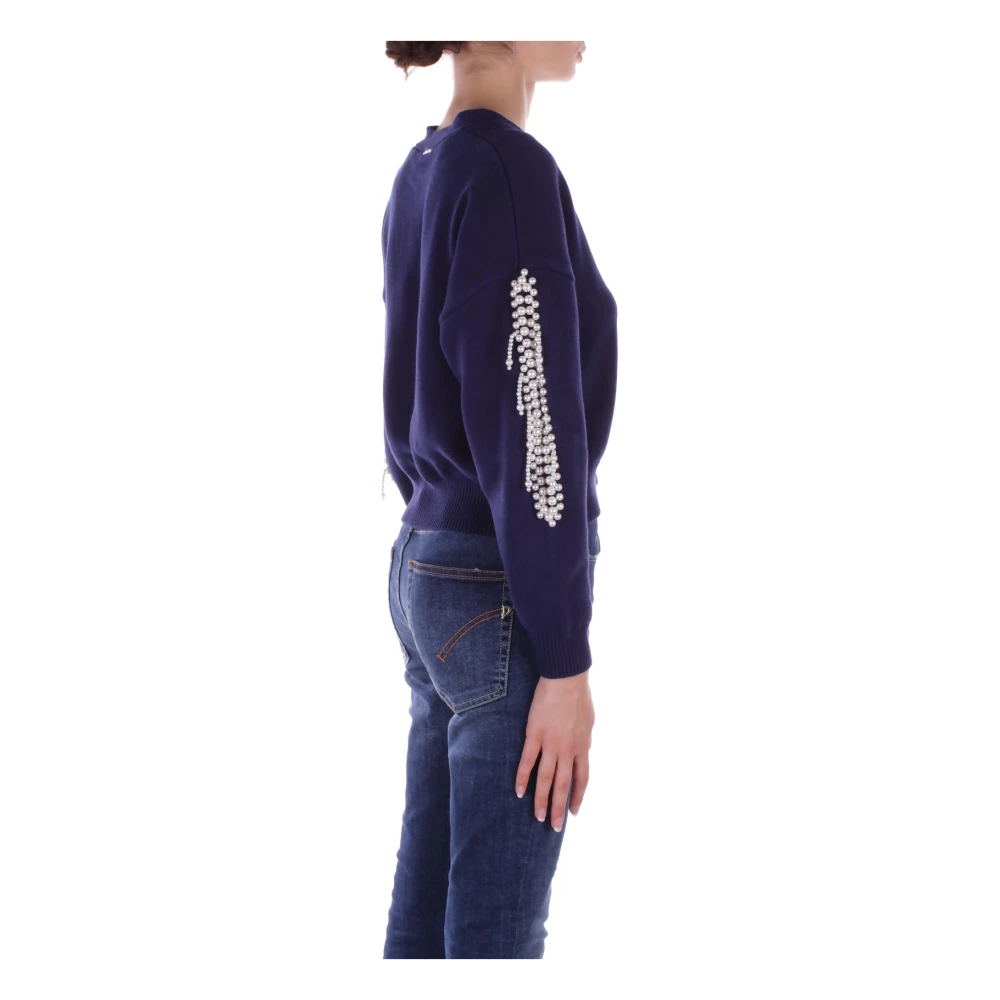 Liu Jo Blauwe Vest met Kralen Details Blue Dames