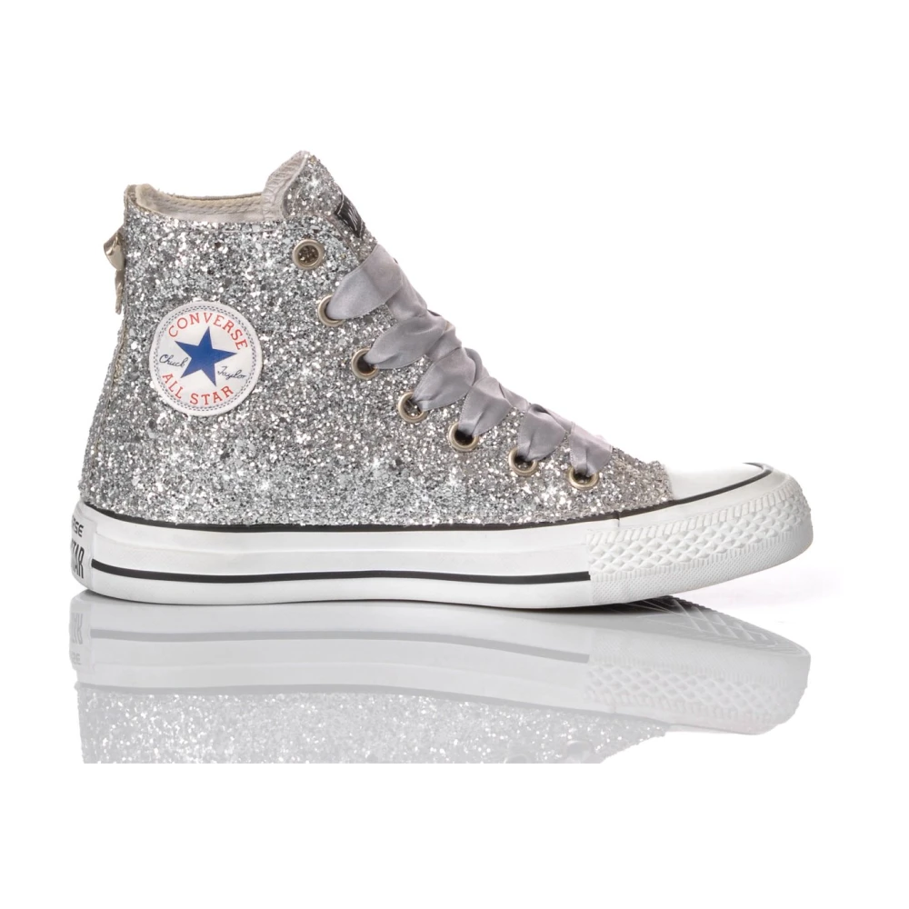 Converse Handgjorda Silver Sneakers för Kvinnor Gray, Dam