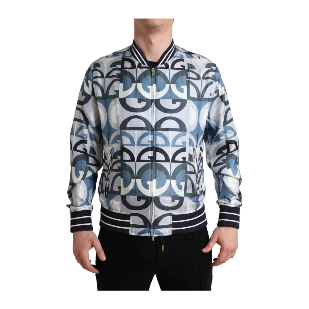 Dolce & Gabbana Men's Multicolor Bomber Jackets,, Logo Print Bomber Jacket Extra Large