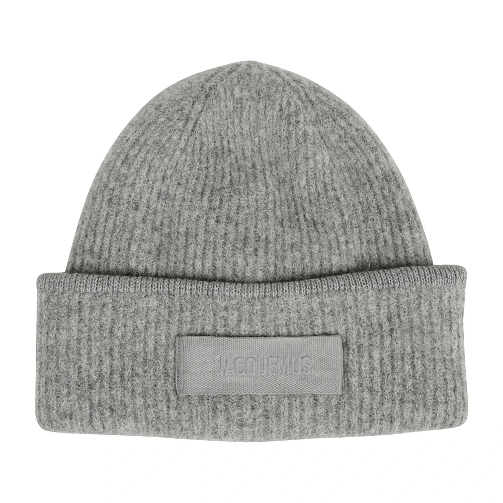 Jacquemus Gros Grain Beanie Gray Dames