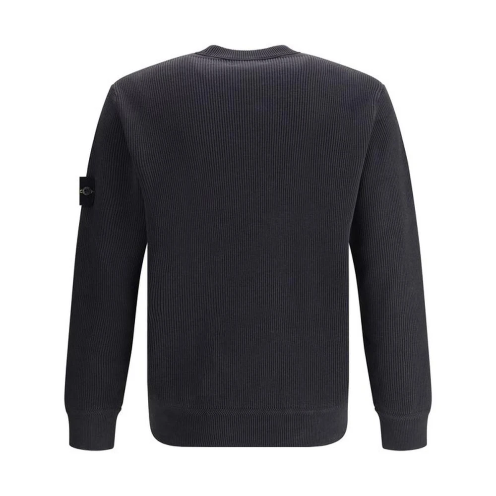 Stone Island Monogram Patch Katoenen Trui Black Heren